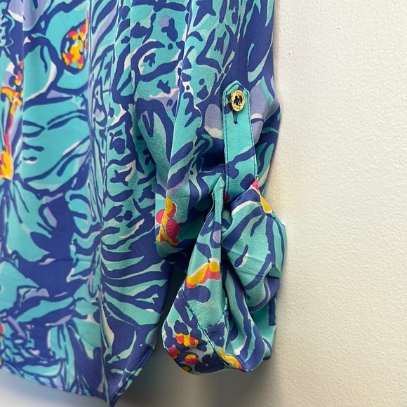 Lilly Pulitzer Elsa Silk Top Mai Tai Print - Picture 6 of 6